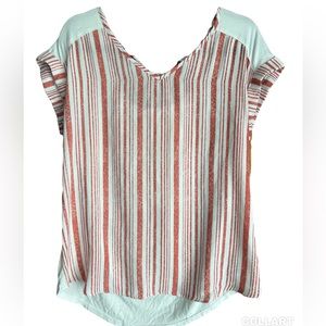 Women’s Fortune & Ivy Cheylee Tie Back Top, Pink and White, Medium